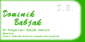 dominik babjak business card