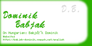 dominik babjak business card